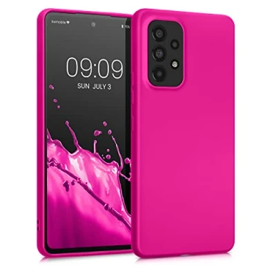 Obrázek kwmobile Case kompatibilní s Samsung Galaxy A53 5G pouzdro ochranné ze silikonu kovově třpytivé na mobil metalicky růžové