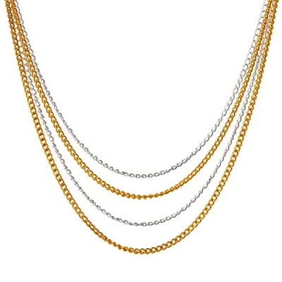 Obrázek Baker Ross Halsketten in Gold und Silber (2 m pro Farbe) für Kinder zum Basteln von Schmuck