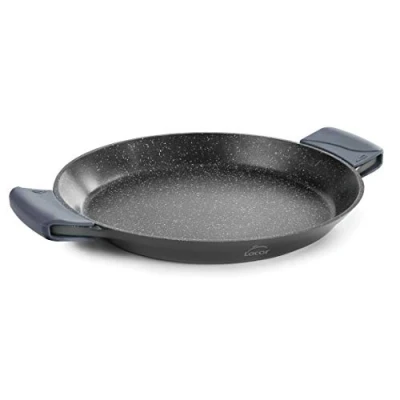 Obrázek LACOR 25432 Paellapfanne mit Griffen aus Silikon, Antihaftbeschichtung, induktionsgeeignet, umweltfreundlich, ohne PFOA, gegossenes Aluminium, 32 cm, Schwarz
