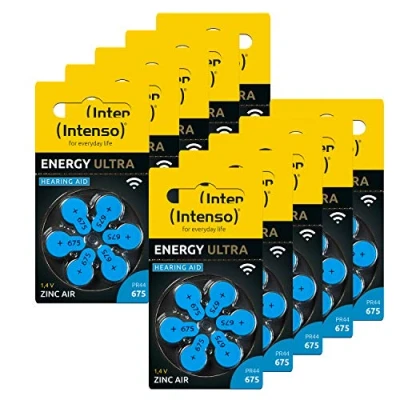 Obrázek 60x Intenso Energy ultra sluchadla baterie PR44 modrá typ 675, 10x 6 ks blister, 7504446MP