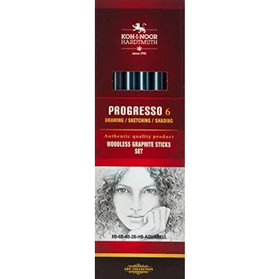 Obrázek KOH I NOOR Progresso sada grafitových tužek, bezdřevé (6 kusů)