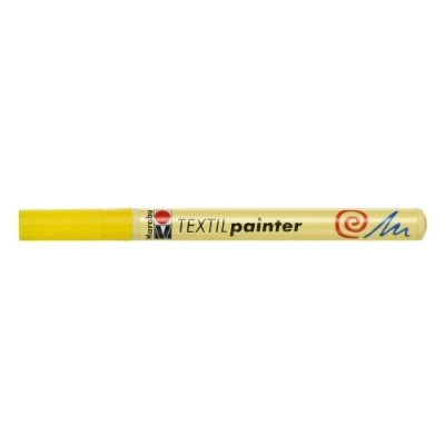Obrázek Marabu 01160003019 Textilní Painter žlutý 019, tloušťka čáry cca 1 2 mm, tužka na textil pro světlé látky, vodní bázi, měkká rukojeť, omyvatelná do 60 C, stálobarevná, jednoduchá aplikace