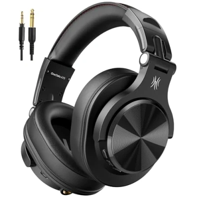 Obrázek OneOdio Bluetooth sluchátka Over Ear, 72 hodin HiFi Stereo bezdrátová, bezdrátová s konektorem 6,35 mm a 3,5 jack pro Studio DJ Handy PC AMP červená