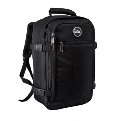 Obrázek Cabin Max Příruční zavazadlo batoh 40x20x25 pro Ryanair cestovní ruksak do letadla pod sedadlem Travel Backpack taška muže dámy boční komprese recyklovaný polyester 20 l metz, Rpet černá,