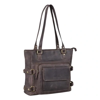 Obrázek STILORD &#039;Liara&#039; Shopper Taška dámská velká kožená kabelka přes rameno elegantní pro ženy DIN A4 Tote Bag Vintage pravá kůže, Tmavá hnědá.,