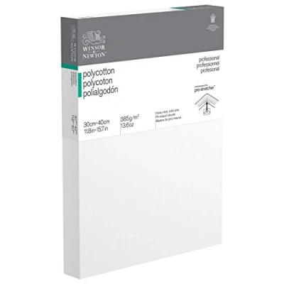 Obrázek Winsor &amp; Newton 6206052 Profesionální klínový rám Deep Edge z bavlněné směsové tkaniny, 385 g/m², 3násobně natřený, střední zrnitost, ideální pro olejové barvy a akrylové 30 x 40 cm