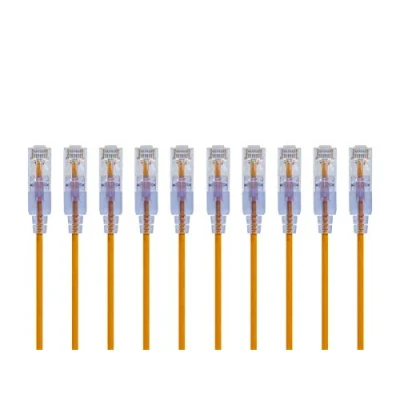 Obrázek Monoprice Cat6A Ethernet Patchkabel Snagless RJ45, 550 MHz, 10 G, UTP, reiner blanker Kupferdraht, 30 AWG, Stück, 60 cm, Gelb SlimRun Serie