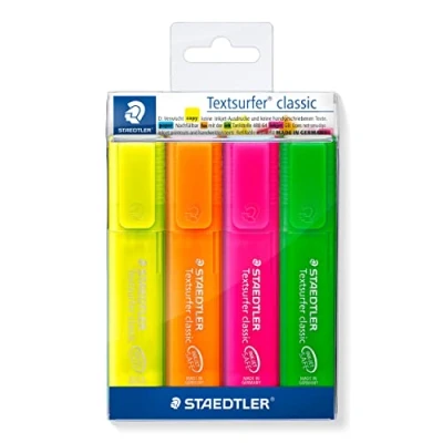 Obrázek STAEDTLER 364 P WP4 Textsurfer classic rainbow colours zvýrazňovač promoční pouzdro 3 kusy + 1 zdarma