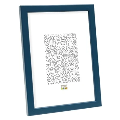 Obrázek Deknudt Frames S41JL6 10.0 x 15.0 fotorámeček dřevo, úzký, modrý rám, modrá, 18 24 cm