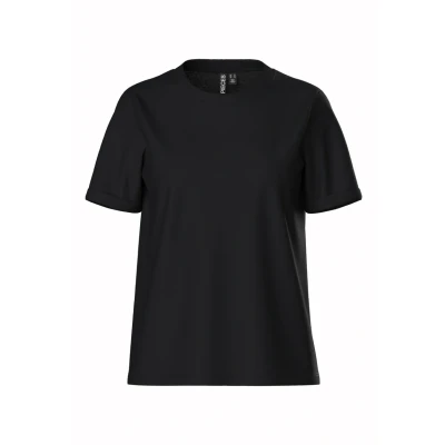 Obrázek Pieces CRIA FOLD UP Solid TEE Jednoduché tričko, Ženy, Velikost: XL, Black