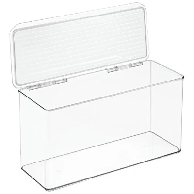 Obrázek iDesign Úložný box Cabinet/Kitchen Binz, stohovatelný kuchyňský organizér z plastu, dóza na zásoby s víkem, průhledný