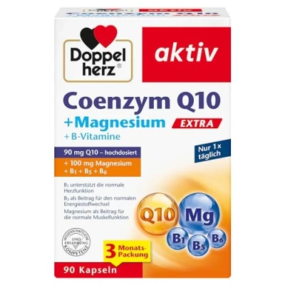 Obrázek Doppelherz Coenzym Q10 + Magnesium EXTRA B Vitamine 90 mg hochdosiert Ubiquinon pro Tagesportion in einer Kapsel Kapseln