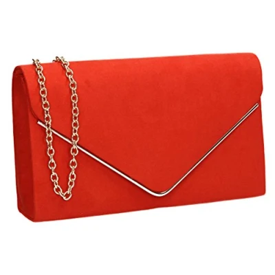 Obrázek SwankySwans Oscar Envelope Suede Velvet Party Prom Clutch Bag Taška, Oranžová (oranžová 03)
