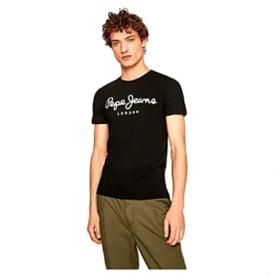 Obrázek Pepe Jeans Pánské originální strečové N tričko, Black (Black)