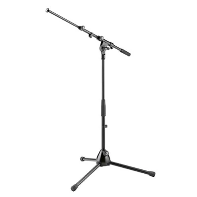Obrázek K&amp;M 259 Mikrofonní stativ polovysoký pro bubny, 3/8&quot; černá ocel, výkyvné rameno, roztahovací do 74,5 cm výška 42,5 64,5