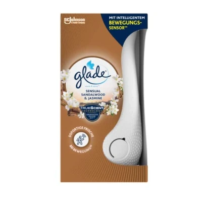 Obrázek Glade (Brise) Sense &amp; Spray, pokojová vůně s pohybovým senzorem, držák 1 náhradní náplň, Sensual Sandalwood Jasmín, 18 ml