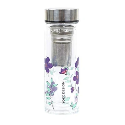 Obrázek YOKO DESIGN Thermoskanne doppelwandig aus Edelstahl, BPA frei, wiederverwendbar, umweltfreundlich, für Tee, Sport, Kinder, Büro, Reisen, 350 ml
