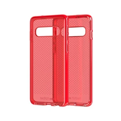Obrázek Tech21 Evo Check Schutzhülle für Samsung Galaxy S10 (dünnes Muster) Bright Rouge