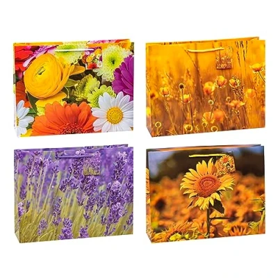 Obrázek TSI Dárkové sáčky BLUMEN MIX, balení 12 kusů, velikost: Shopper (V x Š H 29 38 10 cm), č. 84413