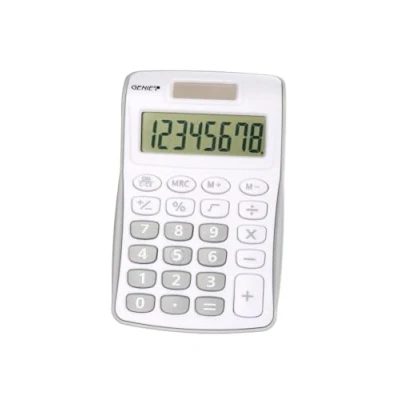 Obrázek Genie 120 S 8místná kalkulačka (duální napájení (solární a baterie); kompaktní design), šedá