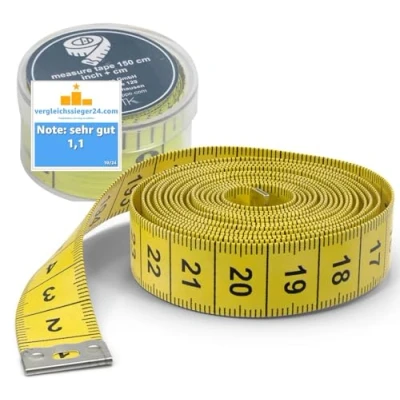 Obrázek Everhomely® 2 v 1 měřicí pásmo cm + INCH krejčovský metr 150 úložném boxu