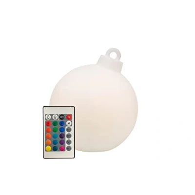Obrázek 8 seasons design Shining Christmas Ball LED vánoční koule (33 cm, bílá) s měničem barev (15 barev), vč. světelného zdroje, jako dekorace, zimní pro venkovní i vnitřní použití
