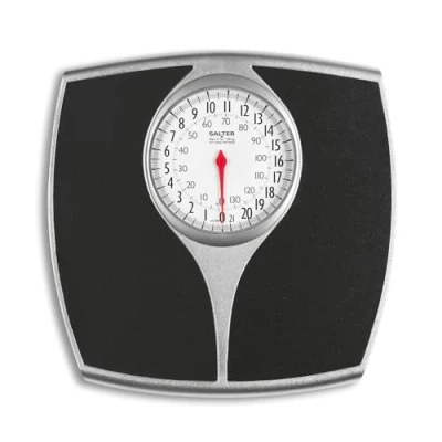 Obrázek Salter 148 BKSVDR mechanická koupelnová váha analogová osobní váha, max. kapacita 136 kg, snadno čitelný velký displej, velká protiskluzová platforma, bez baterie, přesné a vážení kg/st/lbs