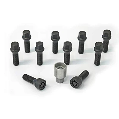 Obrázek H&amp;R B14254001SET sada šroubů na kola kuželový svazek M14x1. 25 délka 40 mm černá 10 kusů včetně zámku ráfku,