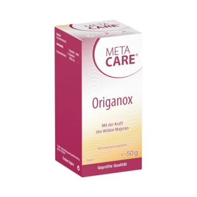 Obrázek META CARE Origanox vysoce kvalitní extrakt z divoké majoránky 2000 mg extraktu listů oregana praktické užívání díky práškové formě 50 g