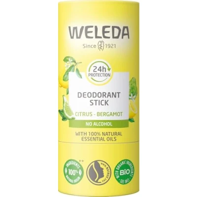 Obrázek WELEDA Bio 24h Deo Stick Citrus &amp; Bergamotte Naturkosmetik Deodorant mit frischem Zitronen Duft. Natürlicher Deostick schützt zuverlässig vor Körpergeruch ohne Aluminiumsalze (vegan, 50g)