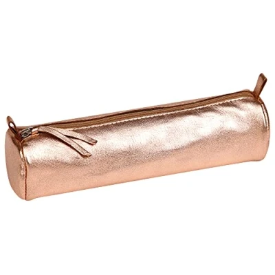 Obrázek Clairefontaine 8687C penál (s perleťovým efektem kulatý, 5,5 x 22 cm, praktický a robustní, z kůže) 1 kus měděný