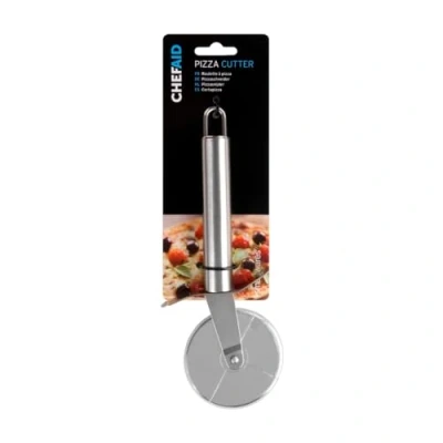 Obrázek Chef Aid Pizzaschneider, Edelstahl, mit Fingerschutz, scharf, rutschfestes Schneidrad, spülmaschinenfest, Aufhängeschlaufe