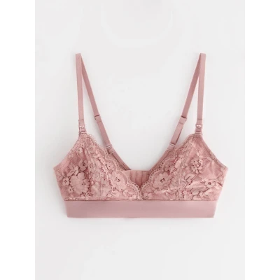 Obrázek Lindex Nursing IRIS Bralette Trojúhelníková podprsenka, Ženy, Velikost: 40/42, Light dusty pink