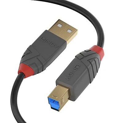 Obrázek LINDY USB 3.0 Typ A an B Kabel anthra Line 3m