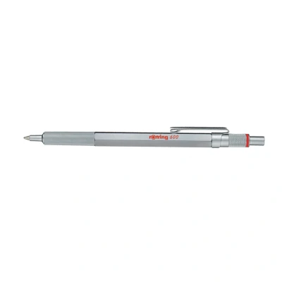 Obrázek rOtring 600 Kugelschreiber mittlere Spitze Schwarze Tinte silberfarbener Schaft nachfüllbar