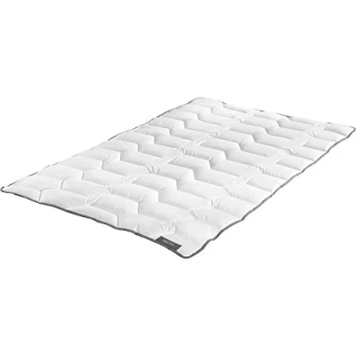 Obrázek Badenia Trendline Basic Mono celoroční deka vhodná k varu s potahem z kvalitní bavlněné směsové tkaniny pro zotavující spánek, Made in Germany, 135 x 200 cm bílá, certifikace Öko Tex