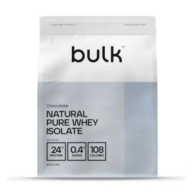 Obrázek Bulk Přírodní Pure Whey Isolat 90, proteinový prášek, čokoláda, 2,5 kg, 83 porcí, balení se může měnit