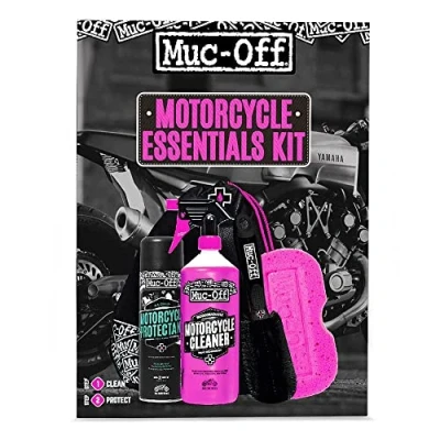 Obrázek Muc Off Basis Motorrad Pflegeset Must Have Zubehör für Reinigung und Pflege Mit Reiniger, Motorradschutzmittel, Werkzeug Mehr, CLEAN + PROTECT