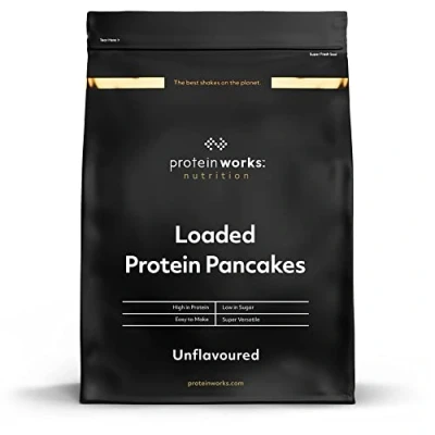 Obrázek Protein Works Loaded palačinky přírodní snídaně bohatá na bílkoviny svačinka s nízkým obsahem cukru rychlá a snadná výroba 1 kg