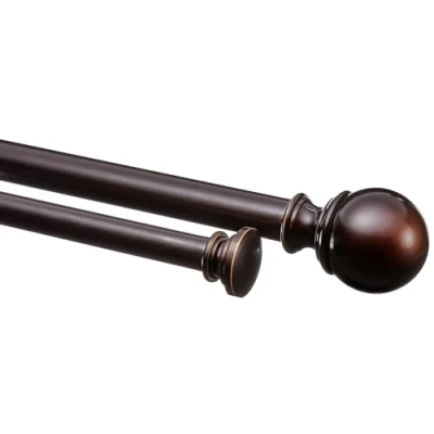 Obrázek Amazon Basics Doppel Vorhangstange, 2,54 cm, mit runde Endstücken,183 bis 366 Bronzefarben