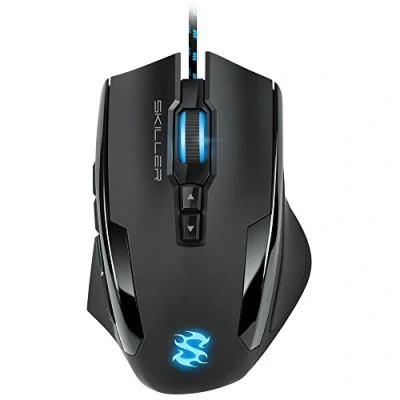 Obrázek Sharkoon Skiller SGM1 s Herní myš makro tlačítky (10800 DPI, osvětlení RGB, 12 tlačítek, systém ladění váhy a software) černá