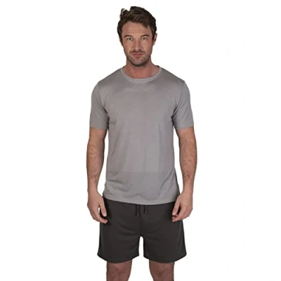 Obrázek Light &amp; Shade Herren Lsset032 Pyjama Set, Hellgrau Meliert/Anthrazit, L