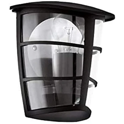 Obrázek EGLO venkovní nástěnná lampa Aloria, 1 plamenné svítidlo, nástěnné svítidlo z litého hliníku a plastu, barva: černá, objímka: E27, IP44