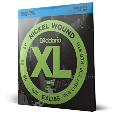 Obrázek D&#039;Addario E Bass kytarové struny pro basovou kytaru EXL165 Custom Light, 45105 Long Scale