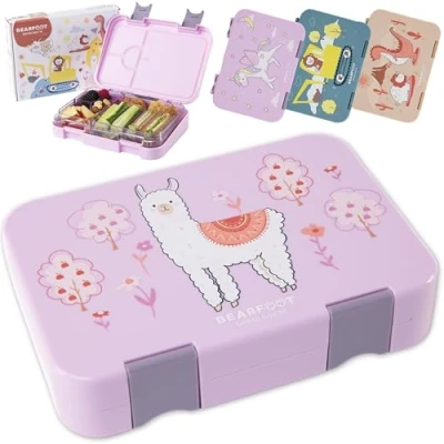 Obrázek BEARFOOT krabička na svačinu pro děti s přihrádkami, bez BPA, oběd, bento box, dívky a chlapce, svačinový box do školky, školy,