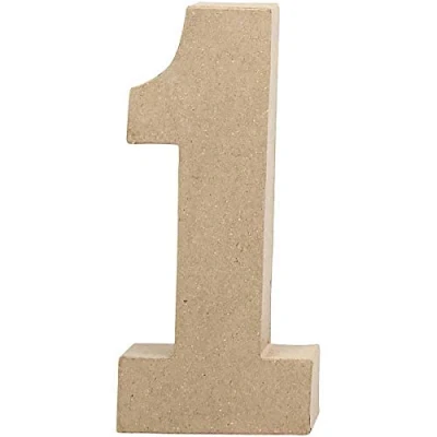 Obrázek Create Crafts Creativ 26629 papír maché číslo 1, 20 cm, béžová