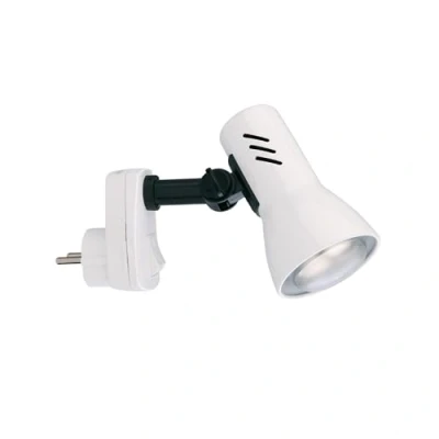 Obrázek Briloner Svítidla Plug Light, E14 Socket Spot, 25W lampička na čtení, otočná a otočná, bílá, kov, 25 W, 230 V, výška 10,5 cm