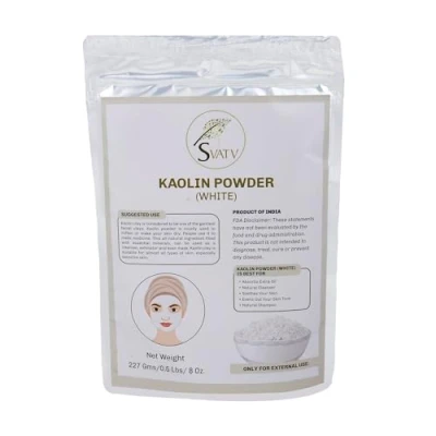 Obrázek SVATV Kaolin Weiße Tonerde II Clay White Gesichtsmaske, Kräuterhaut, Gesichtspuder, Make up, Badekugeln, Ton, Spa, für Gesicht &amp; Haar Körperpeeling Seifenherstellung 227g