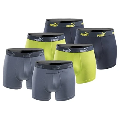 Obrázek PUMA Boxerky balení po 6 ks pánské Basic Black Limited Edition New Lime vel. M,