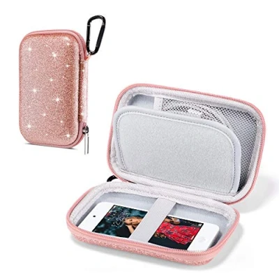 Obrázek ULAK Pouzdro na MP3 přehrávač, Glitter Hard Travel Case ochranný úložný obal pro Bluetooth / MP4 přehrávač/sluchátka/iPod Touch růžové zlato